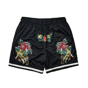 Reason Basketball Shorts Men’s 3X (XXXL) Black Fearless Tattoo Art Mesh